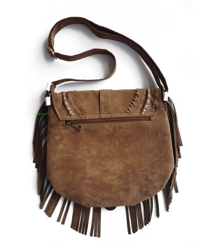 Western Vintage Suede Fringe Crossbody Purse Bag for Women