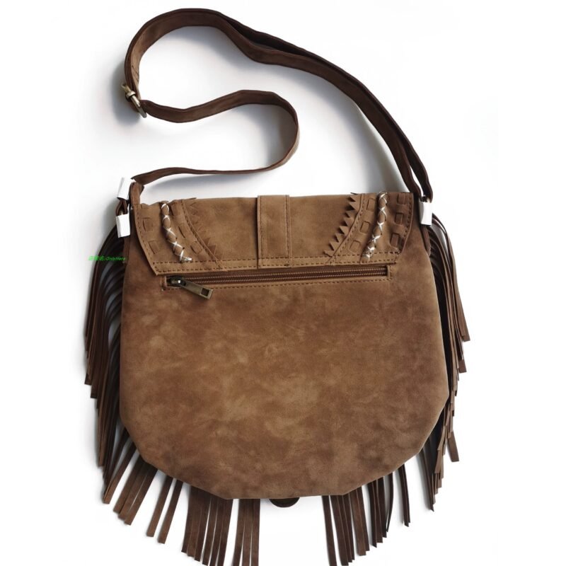 Western Vintage Suede Fringe Crossbody Purse Bag for Women