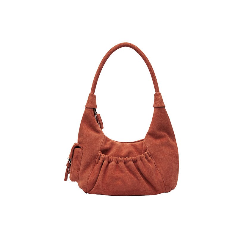 Womens Small Retro Suede Hobo Bags Red