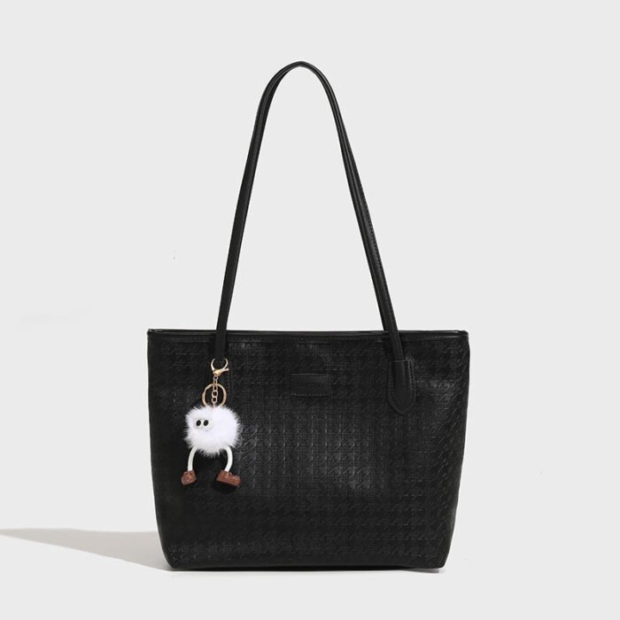 Black Fashion Laptop Work Tote with Pendant