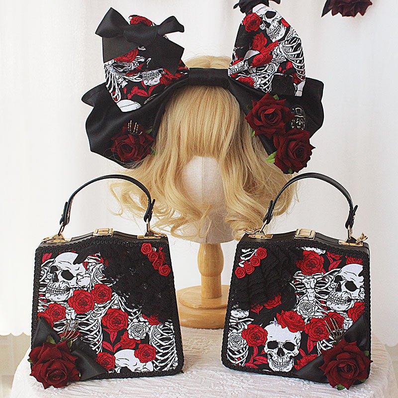 Halloween Kill Skeleton Rose Gothic Handbag