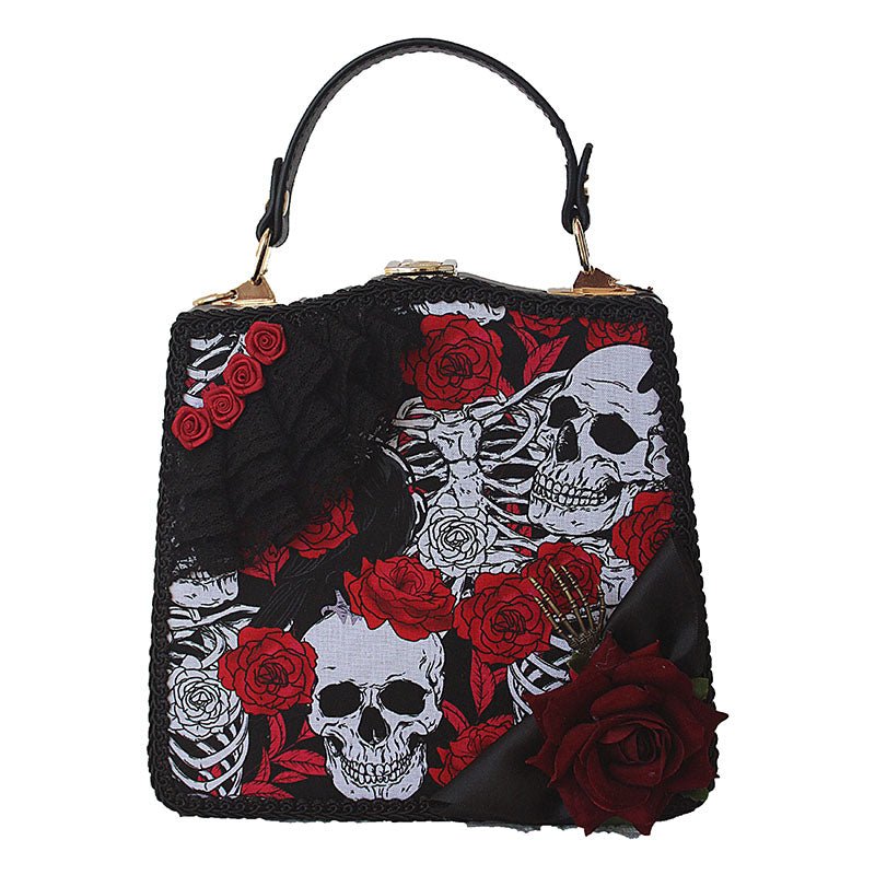 Halloween Kill Skeleton Rose Gothic Handbag