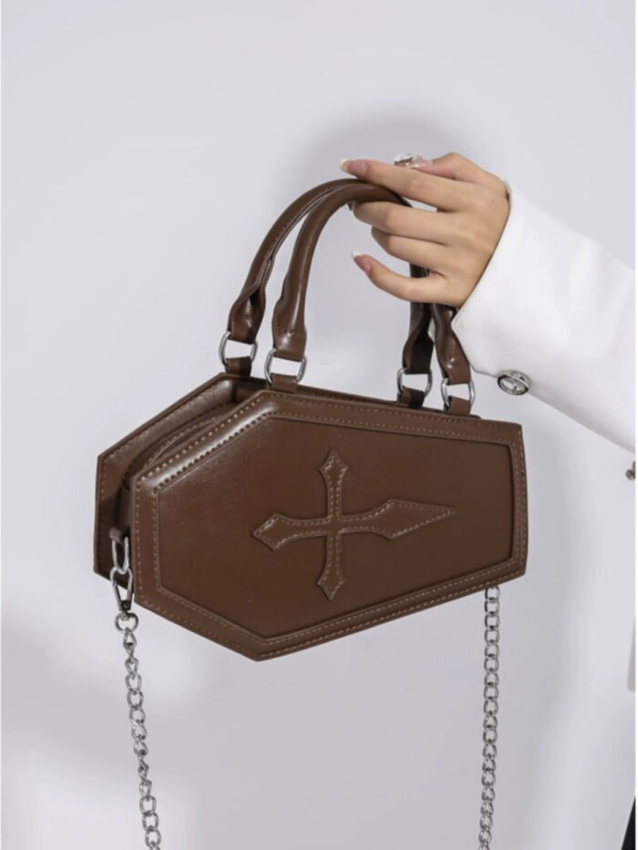 Retro Gothic Cross Coffin Purse Bag