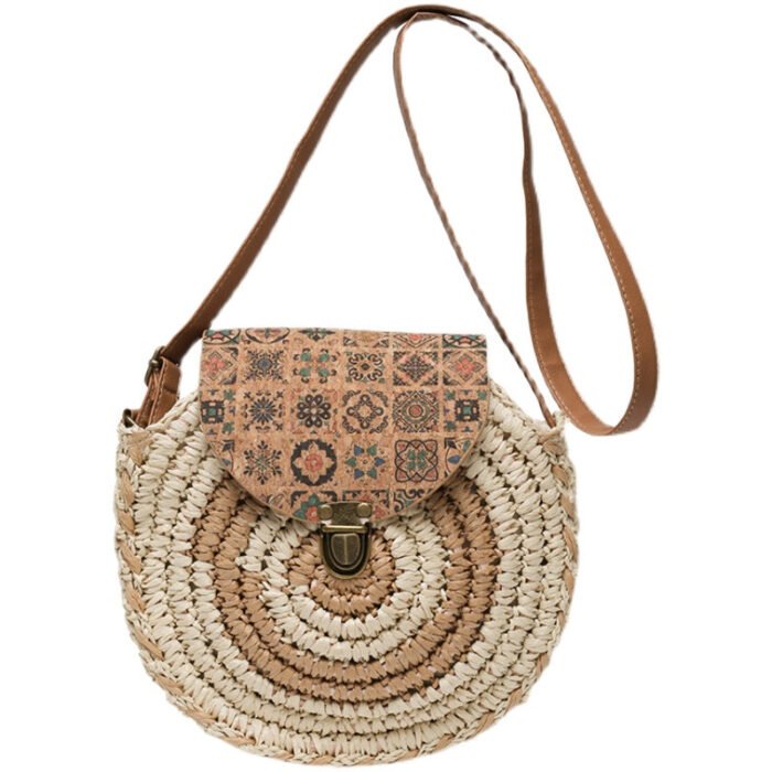 Woven Summer Round Crossbody Straw Bag