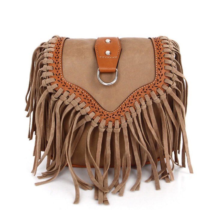 Retro ethnic Western tassel crossbody bag