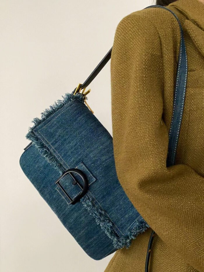 Denim Tassel Underarm Design Retro Handbag