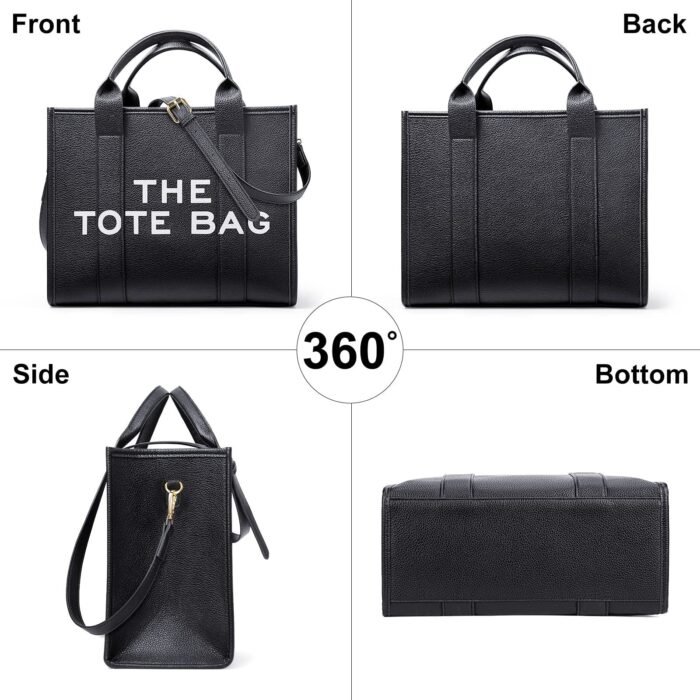 PU Solid Tote Bag black