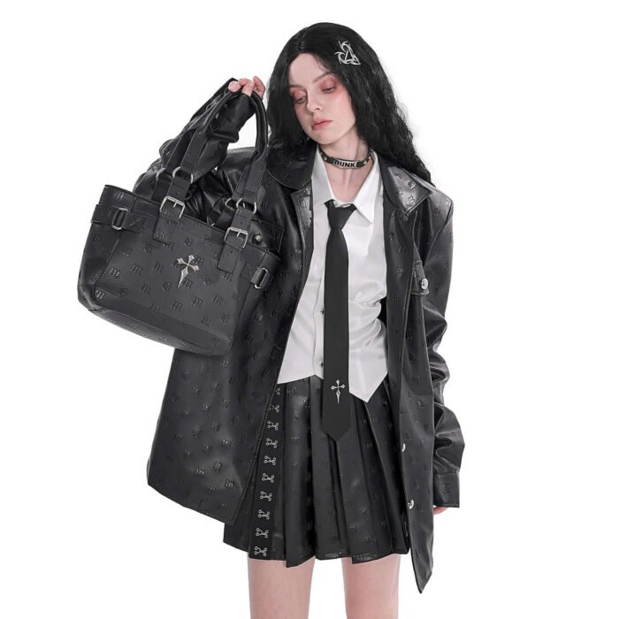 Cut Leather Lightweight Comfortable School Sanskrit Gothic Handbag