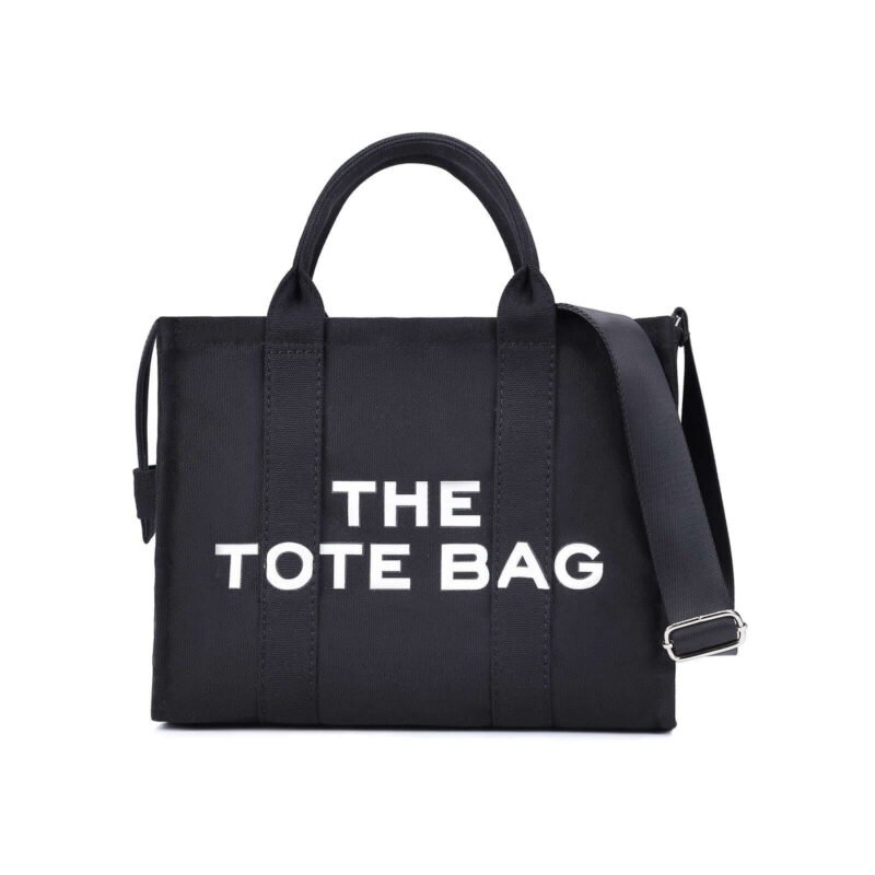 Canvas Solid Tote Bag Black