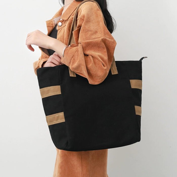 Canvas Fashion Women Tote in Black Print