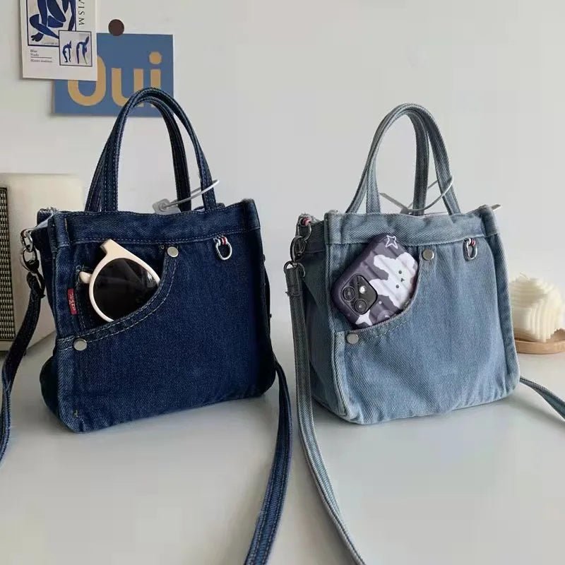 Denim Jeans Purse Cool Girl Hardware in Drop Ship Denim Mini Bags 2023