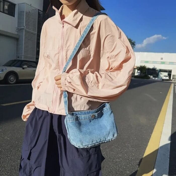 Korean Mini Simple Denim Cross Body Purse Bag