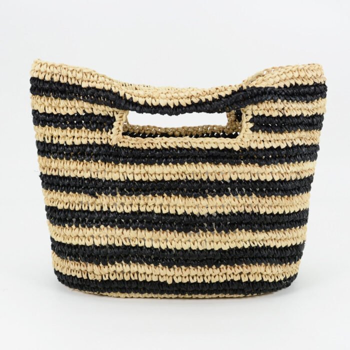 Striped Raffia Casual Small woven Tote