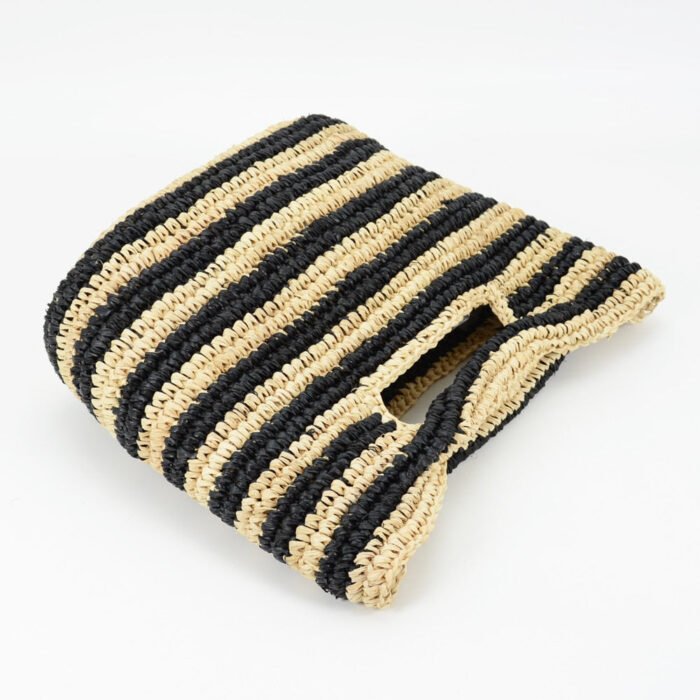 Striped Raffia Casual Small woven Tote