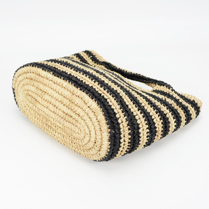 Striped Raffia Casual Small woven Tote