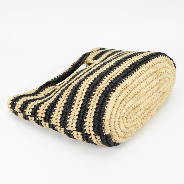 Striped Raffia Casual Small woven Tote