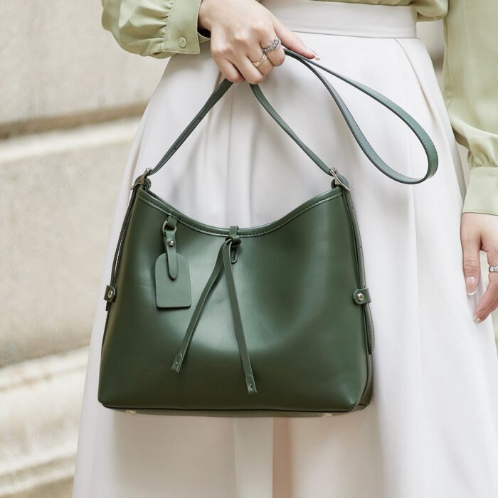 Green Handbag Real Skin Genuine Leather Bag