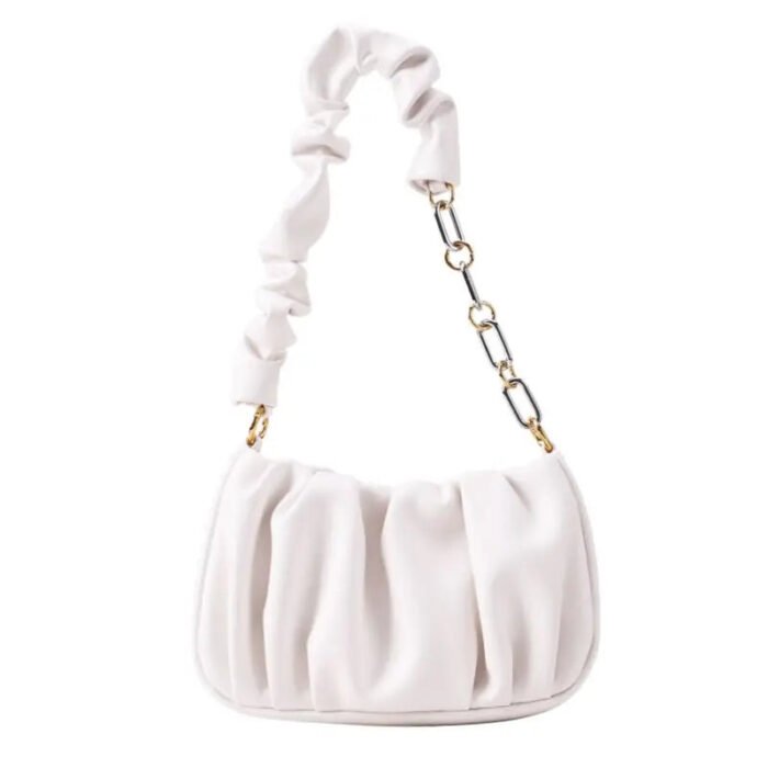 Cut Girlish Handbags Sweet Pleated PU Leather Bag