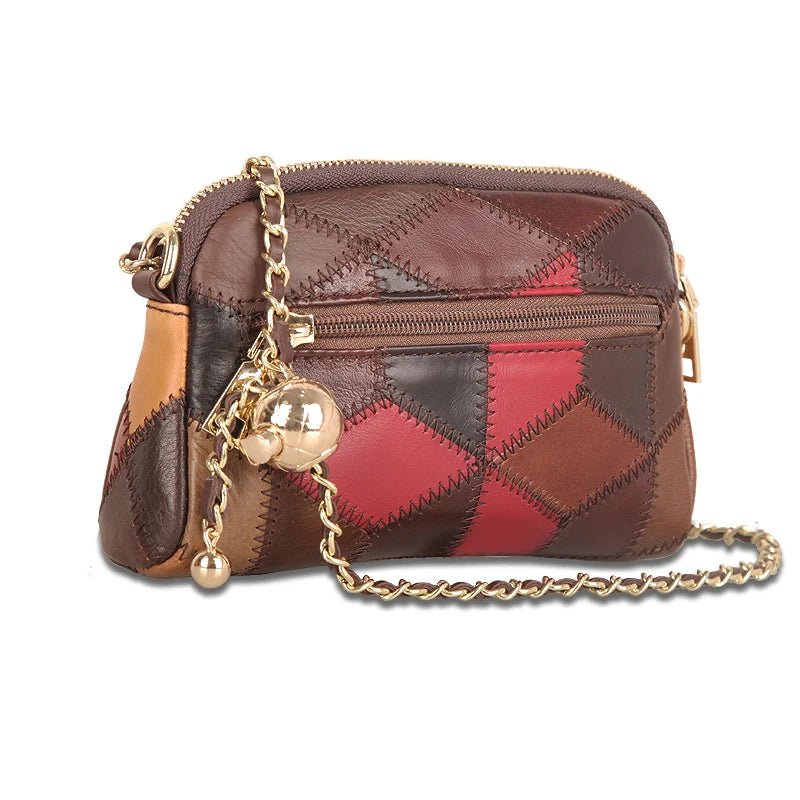 Vintage Packet Splicing Leather Cowhide Crossbody Bag