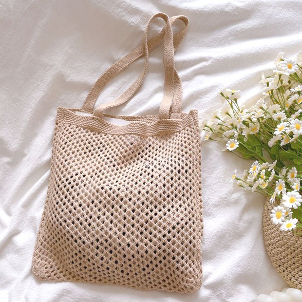 Mesh Fruit Market Tote in Apricot