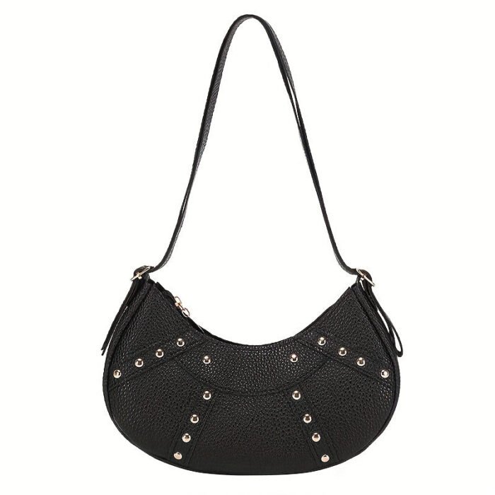 Fashion Solid Crescent Versatile Casual Handbag