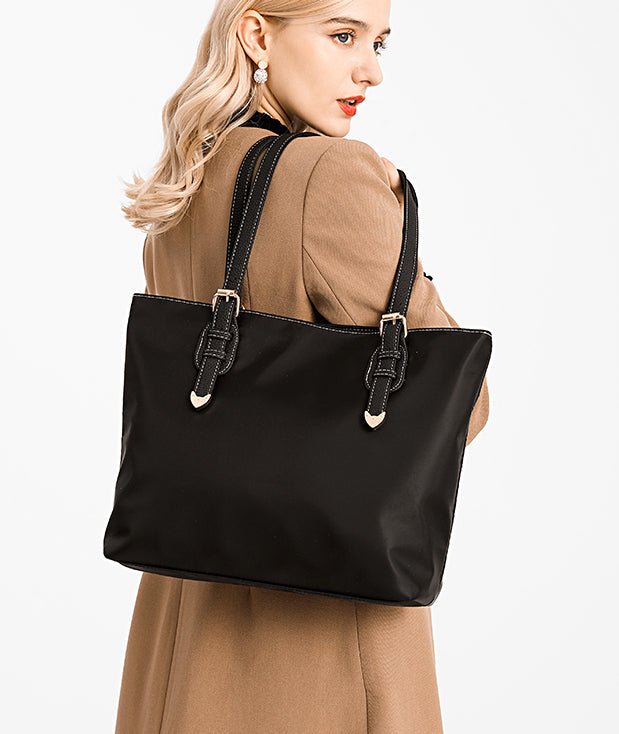 Grey Canvas Shoulder Solid Work Tote Women