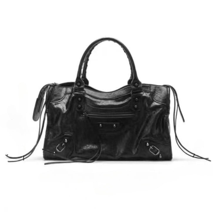 Designer Big Rivet Goth Hand Bags in Black