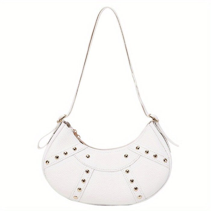 Fashion Solid Crescent Versatile Casual Handbag