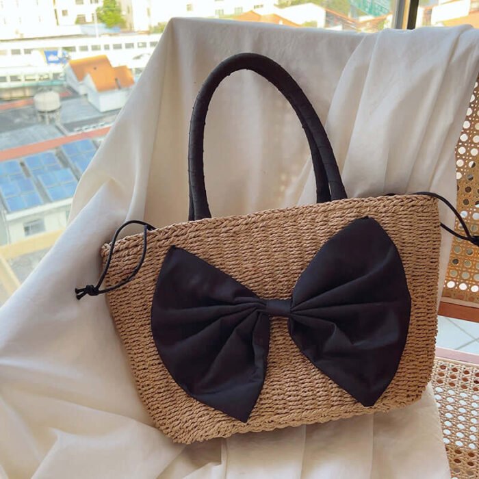 Bow Straw Fashion Beach Shoulder Bag