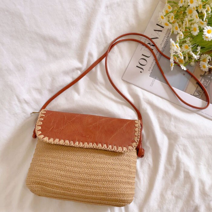 Designer Mini Flip Woven Beach Crossbody Bag