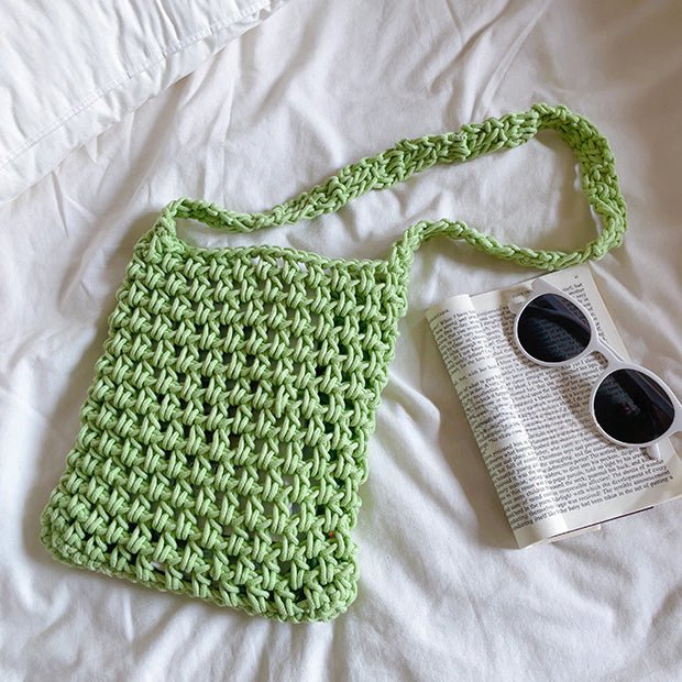 Mini Mesh Bucket Crossbody Bag Green